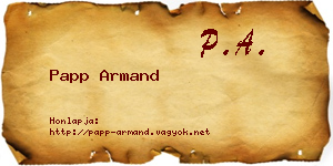 Papp Armand névjegykártya