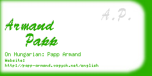 armand papp business card